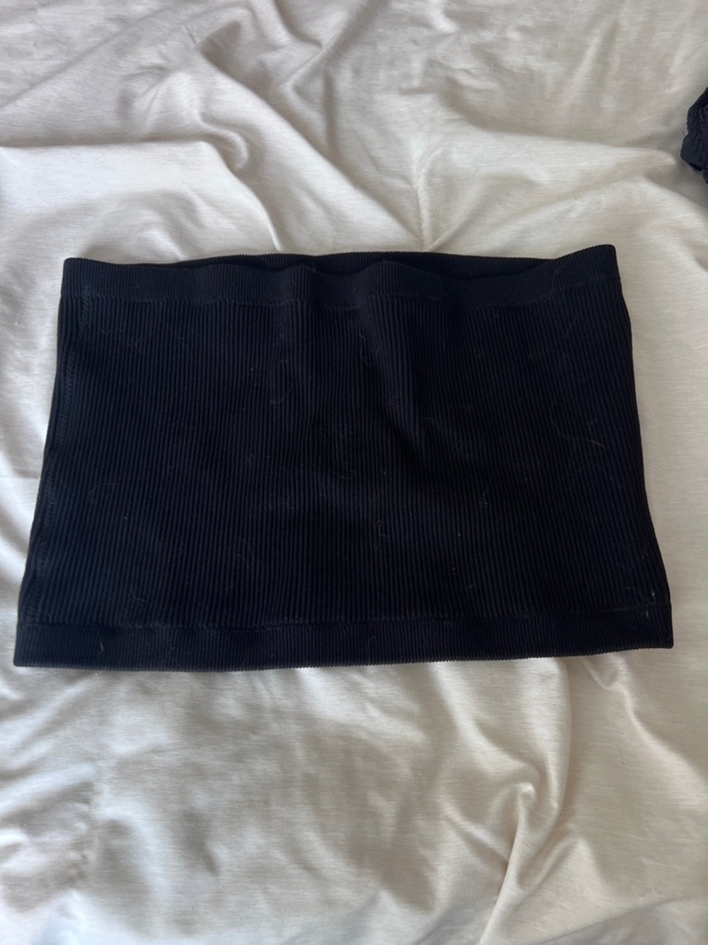 Vici Black Ribbed Tube Crop Top